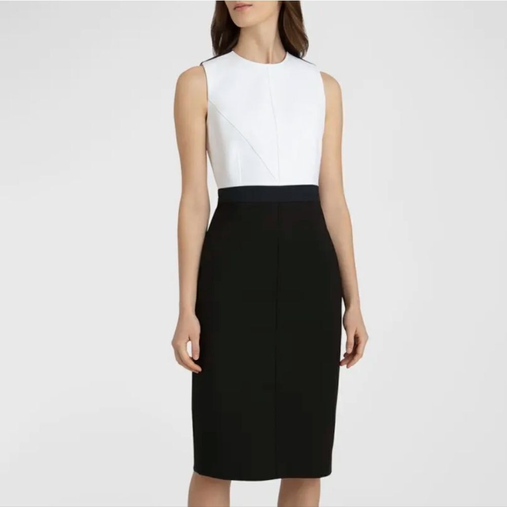 BRAND NEW BISSOU BISSOU MOCK JEWEL NECK SLEEVELESS SHEATH DRESS